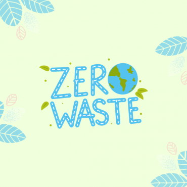 green letters zero waste grafic